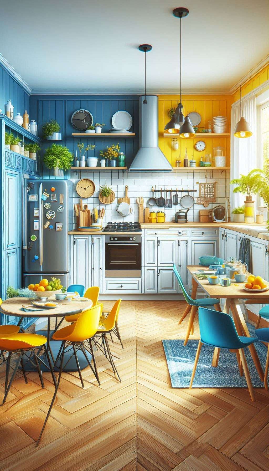 Sarı mavi gibi canlı