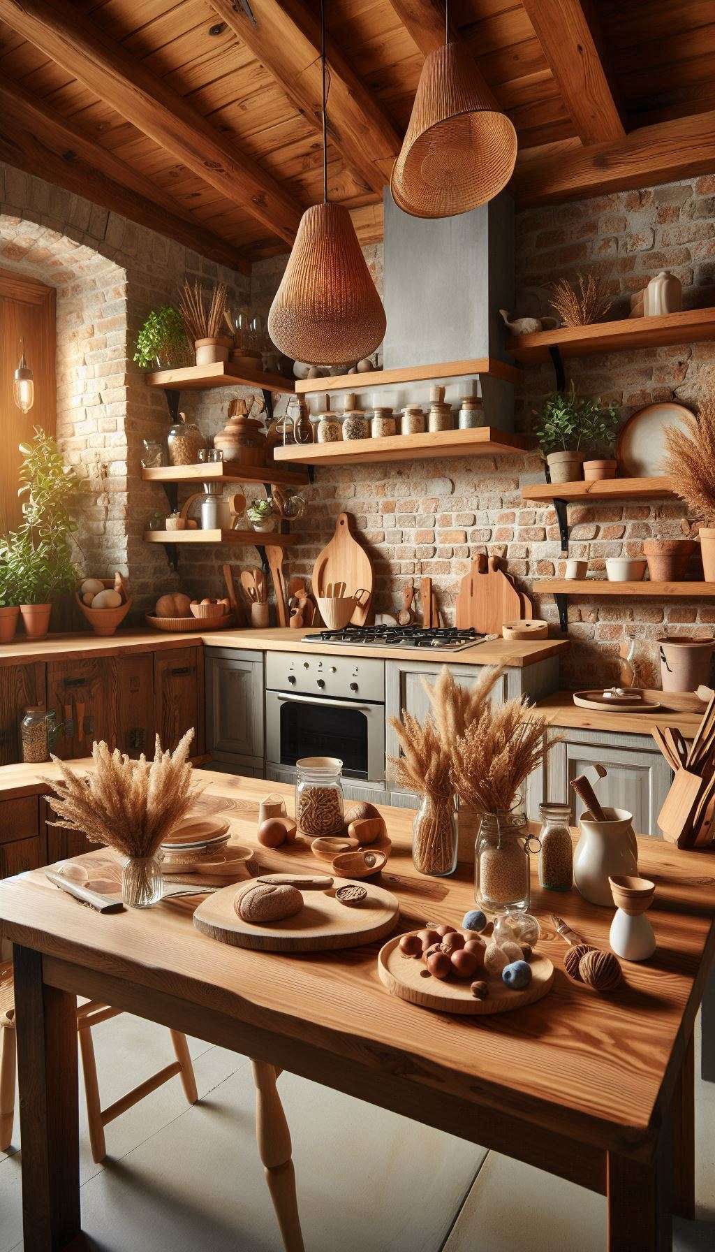 taş ve sıcak tonlarla rustik